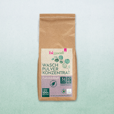 bi good Waschmittel Pulver in Papiertüte – nachhaltiges, veganes Waschmittel für umweltbewusstes Waschen