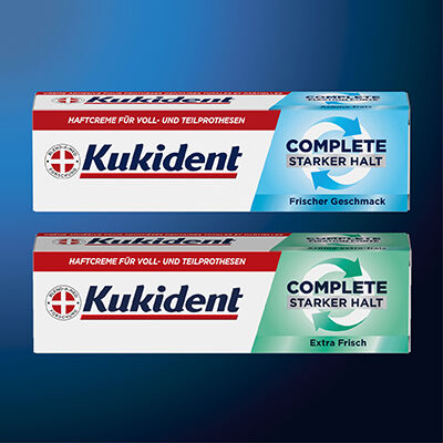 Zwei Packungen Kukident Haftcreme – Complete Original für optimalen Halt und Tragekomfort