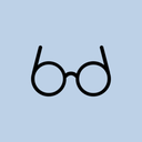 Icon Brille auf blauem Hintergrund