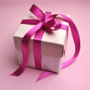 Silberne Geschenkbox mit rosa Schleife – hochwertige Duftsets für Damen als Geschenkidee.