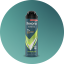Rexona Extreme Dry Deospray für Männer mit 72h Schutz – Produktabbildung auf grünem Hintergrund. - Link zur Markenseite/Deos für Männer