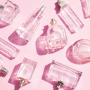 Icon mit Parfumflakons auf rosa Hintergrund – aktuelle Parfum-Highlights für Damen und Herren