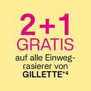 2+1 Gratis auf alle Einwegrasierer von Gillette