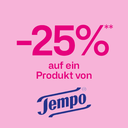 -25% auf ein Produkt von Tempo