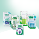 GUM Zahnpflegeprodukte: Proxabrush, Minty Flosser, Soft-Picks Advanced & EasyThread Zahnseide – interdental Reinigung in Verpackung.