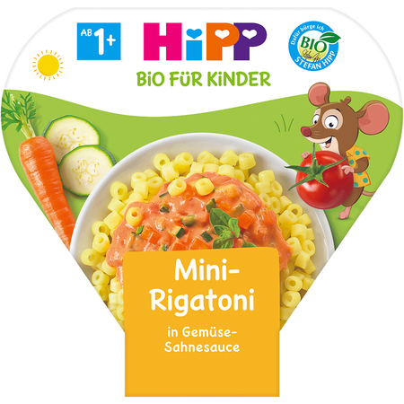 HiPP Kinder Bio-Pasta Mini Rigatoni in Gemüse-Sahnesauce günstig online