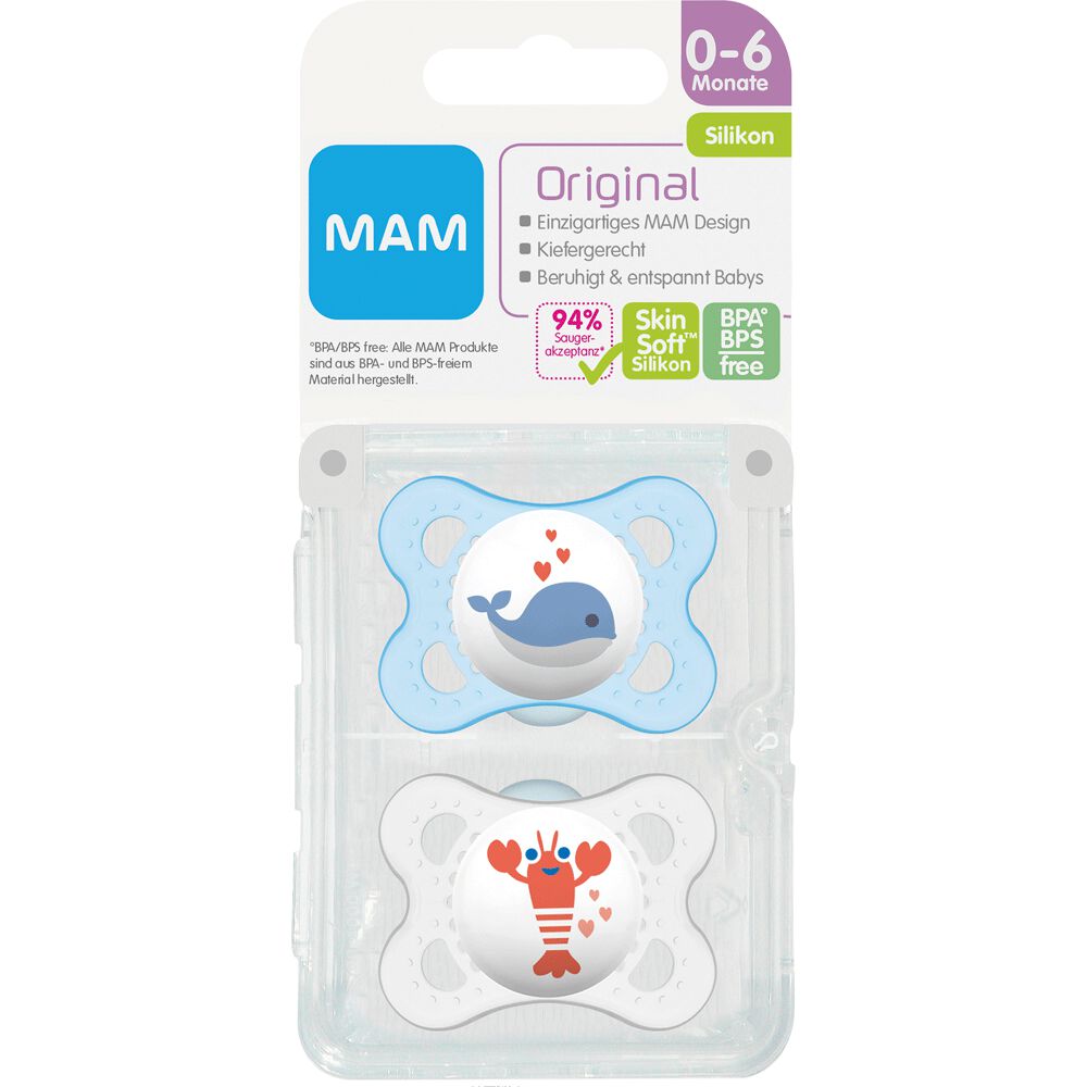 MAM Schnuller Original, 06 Monate, Silikon, blau günstig kaufen BIPA