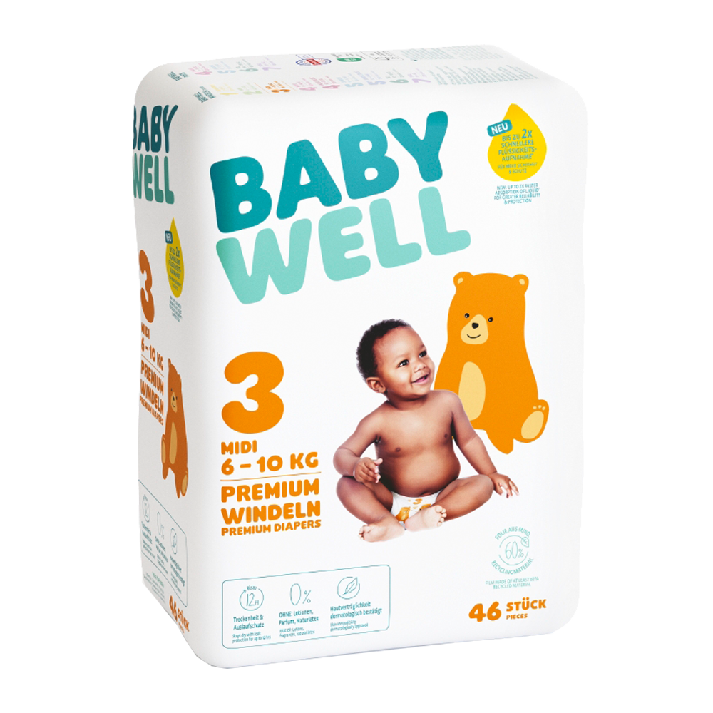 Bild: BABYWELL Premium Windeln Größe 3, 6-10 kg 