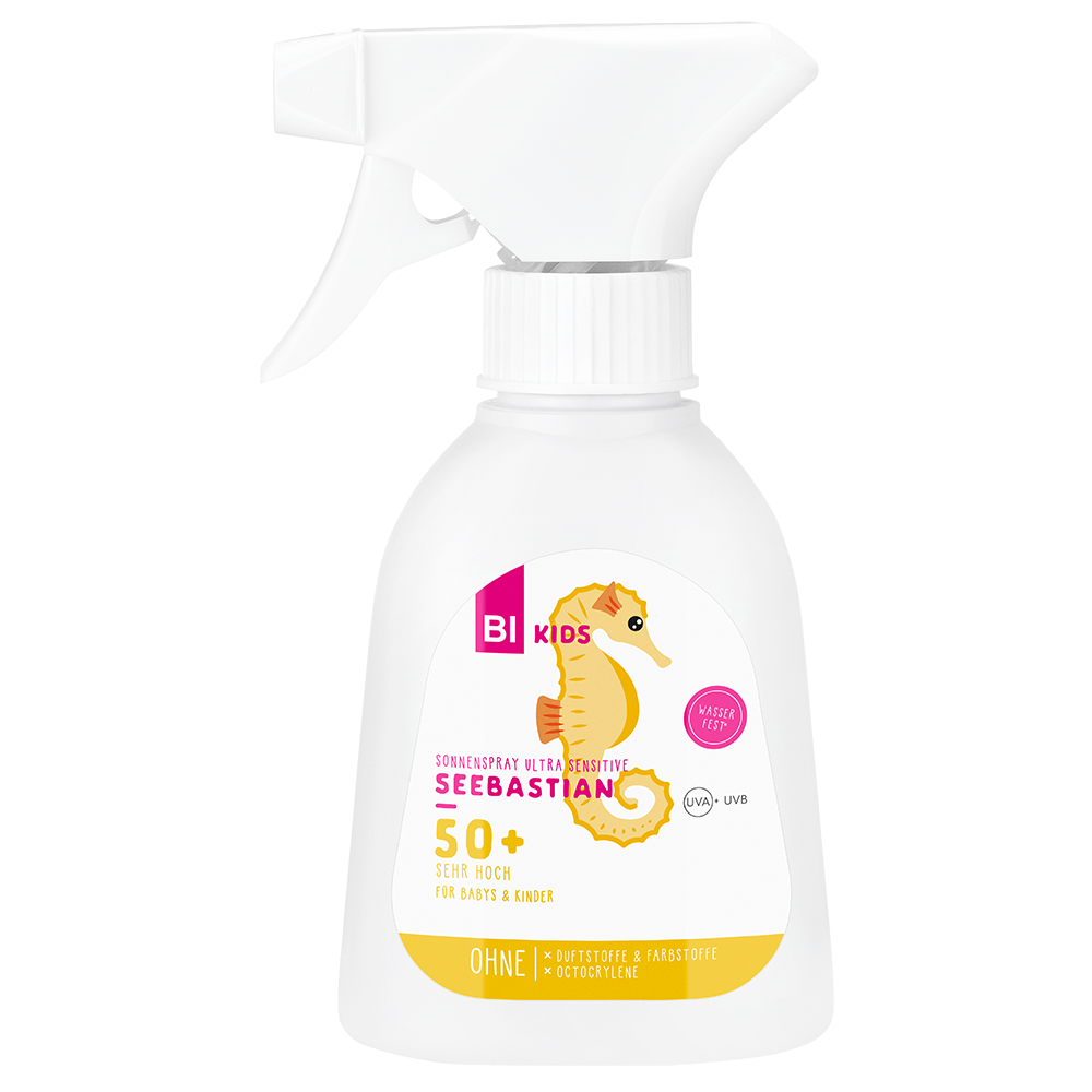 Bild: BI KIDS Sonnenspray Ultra Sensitive Seebastian LSF 50+ 