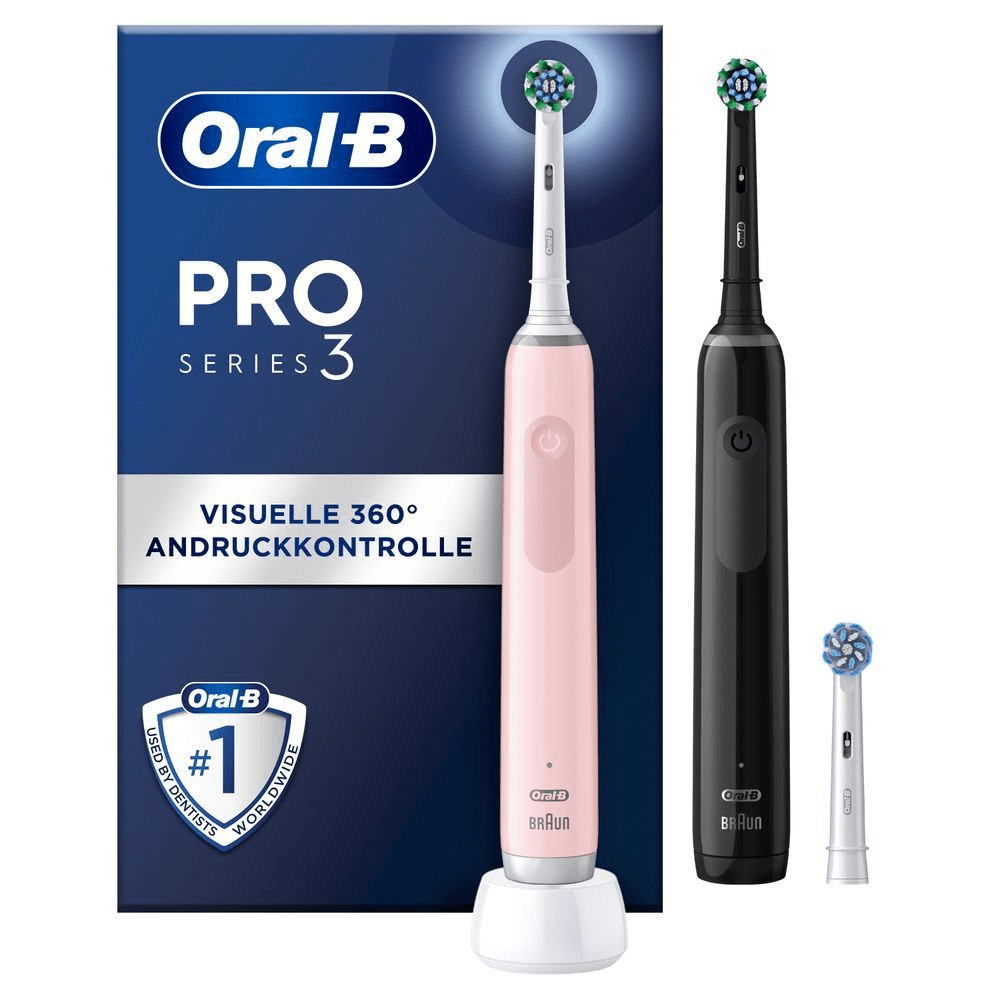 Bild: Oral-B Pro 3 Elektrische Zahnbürste, Schwarz/Rosa 
