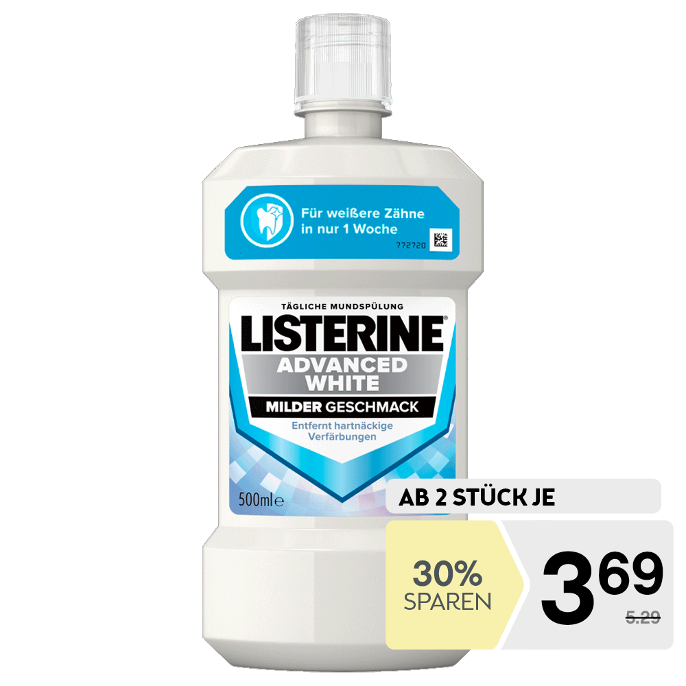 Bild: LISTERINE Mundspülung Advanced White Milder Geschmack 