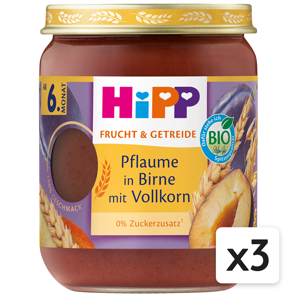 Bild: HiPP Pflaume in Birne mit Vollkorn 