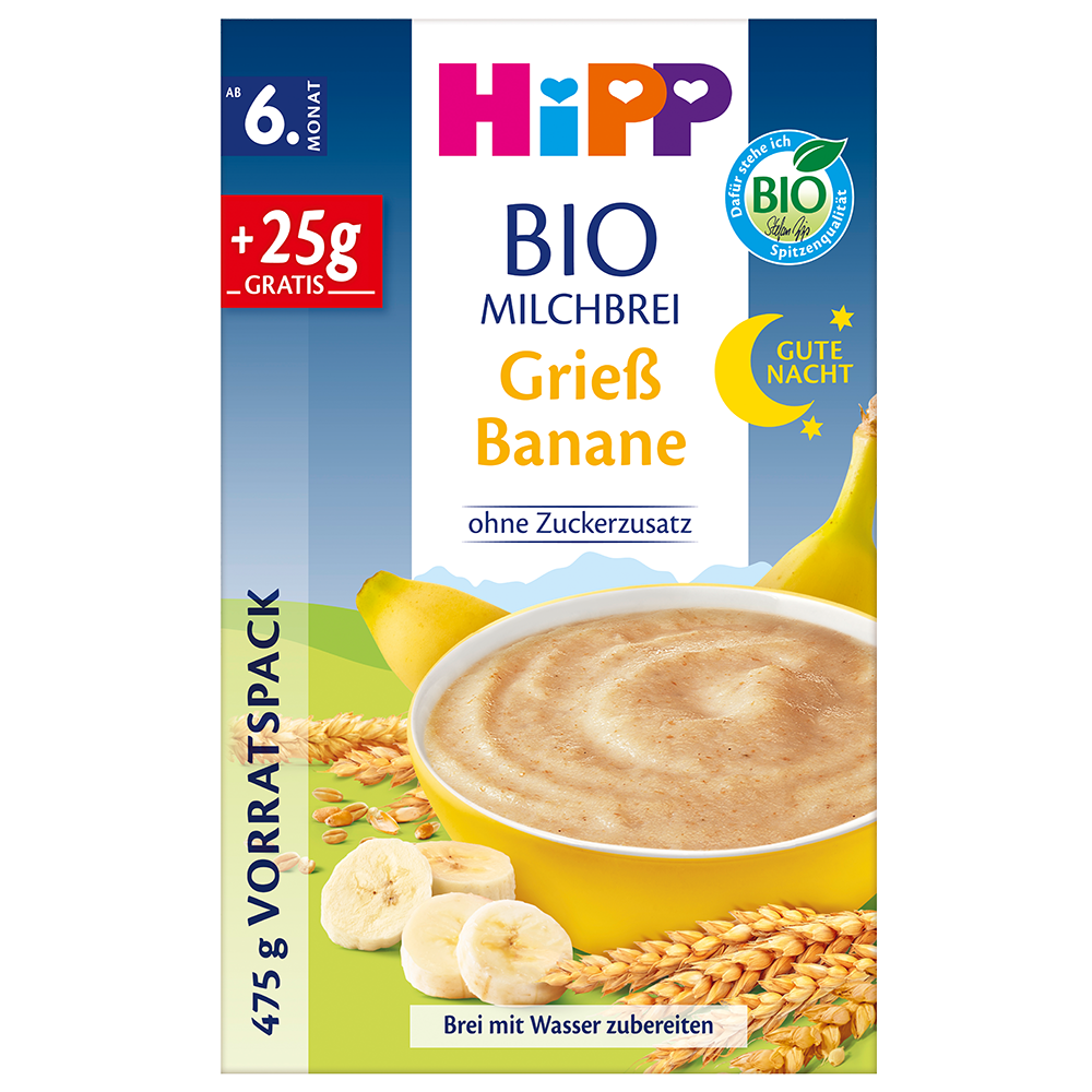 Bild: HiPP Bio Milchbrei Grieß Banane 