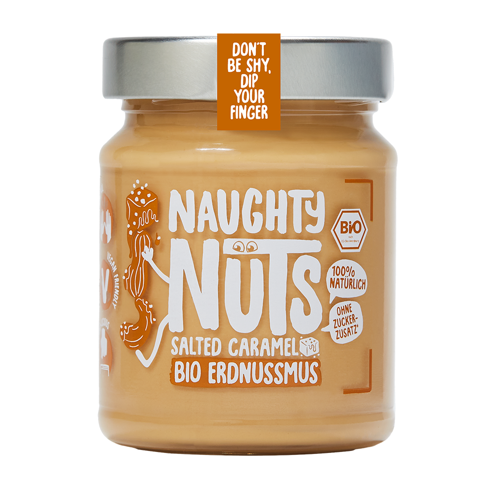 Bild: Naughty Nuts Salted Caramel Bio Erdnussmus 