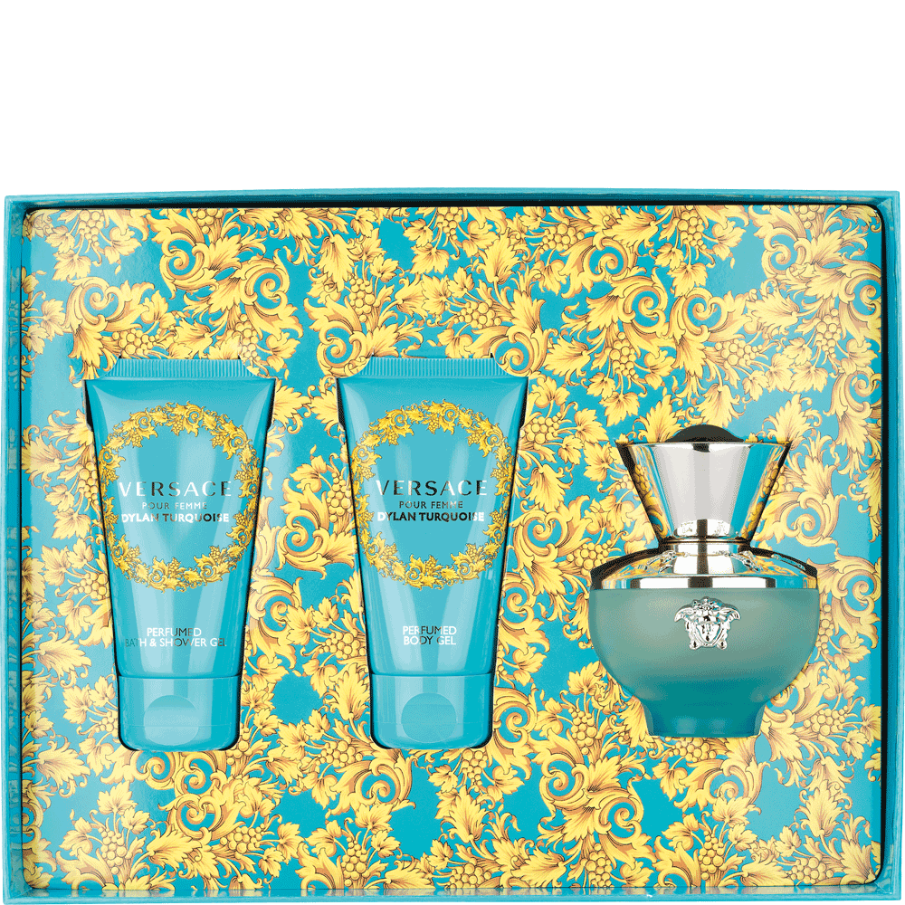 Bild: Versace Dylan Turquoise Geschenkset Eau de Toilette 50 ml + Duschgel 50 ml + Bodylotion 50 ml