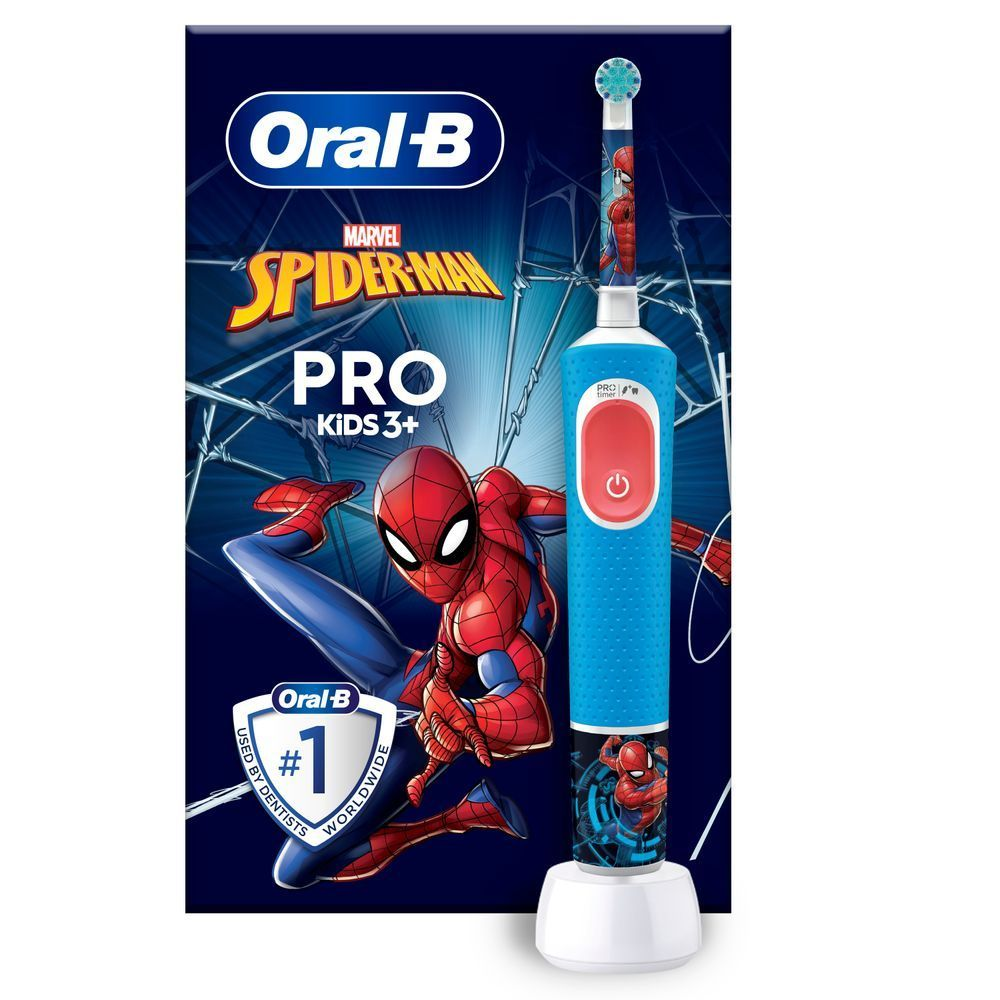 Bild: Oral-B Pro Kids Spiderman Elektrische Zahnbürste, Blau/Rot 