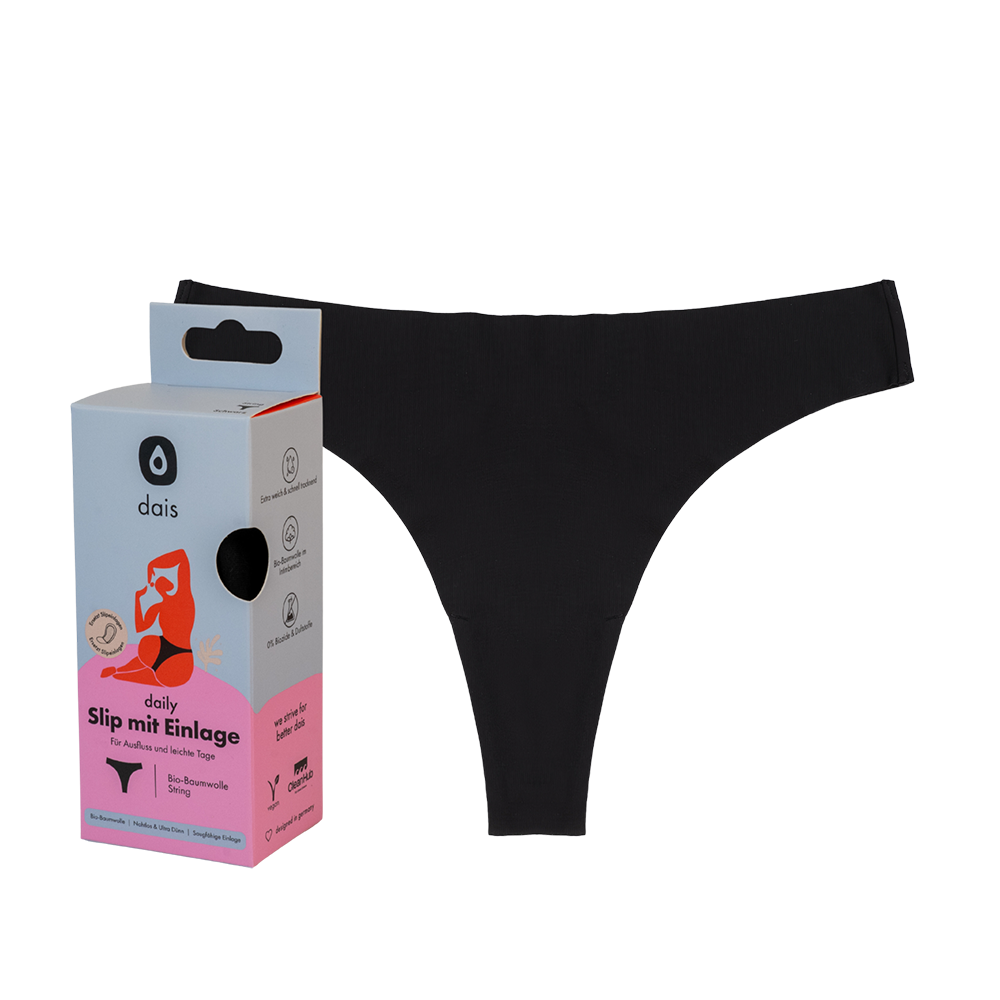 Bild: dais Slip mit Einlage String Schwarz