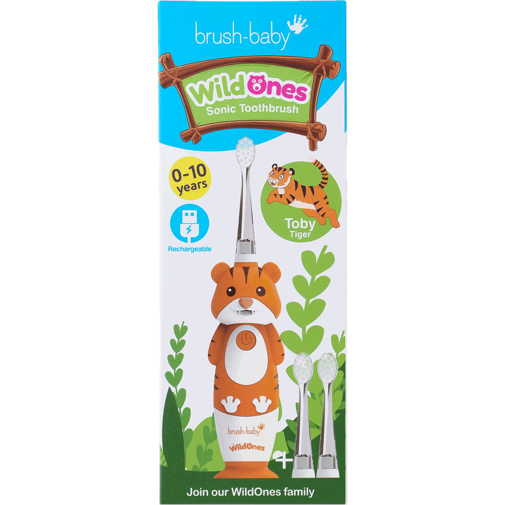 Bild: brush-baby Wild Ones Wiederaufladbare Elektrische Zahnbürste Toby Tiger