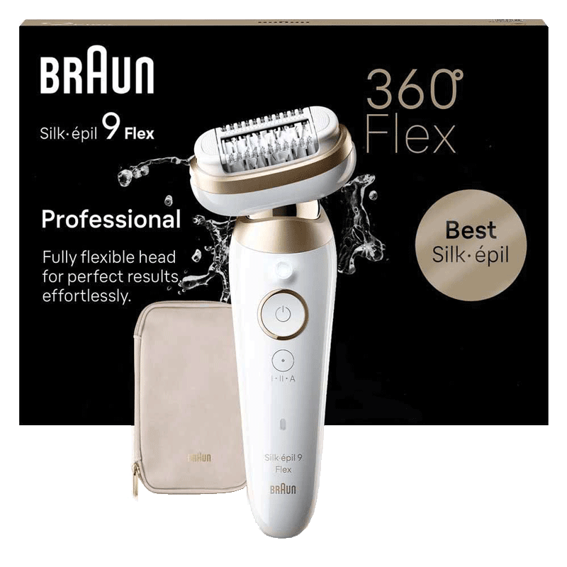 Bild: Braun Silk-épil 9 Flex, Epilierer für eine einfache Haarentfernung, 9-011, Weiß/Gold 