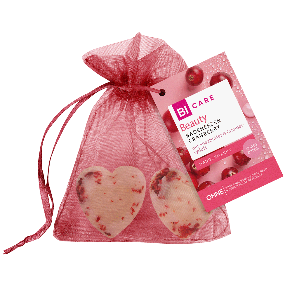 Bild: BI CARE Badeherzen Cranberry
