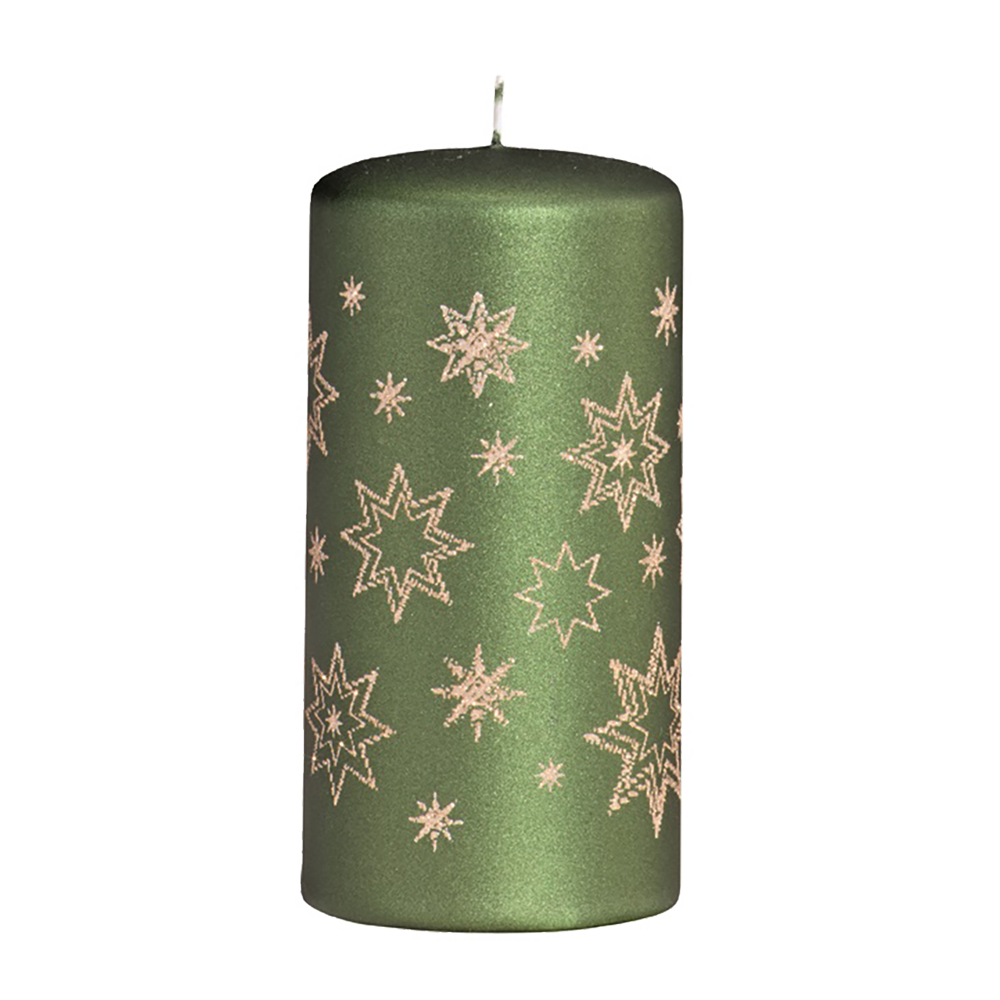 Bild: Stumpenkerze Stellato Grün