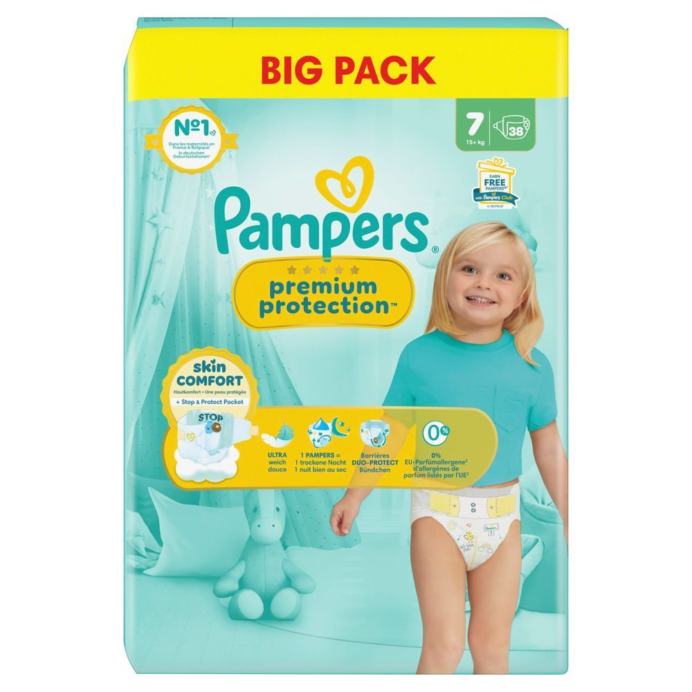 Bild: Pampers Premium Protection Größe 7, 15kg+, Big Pack 