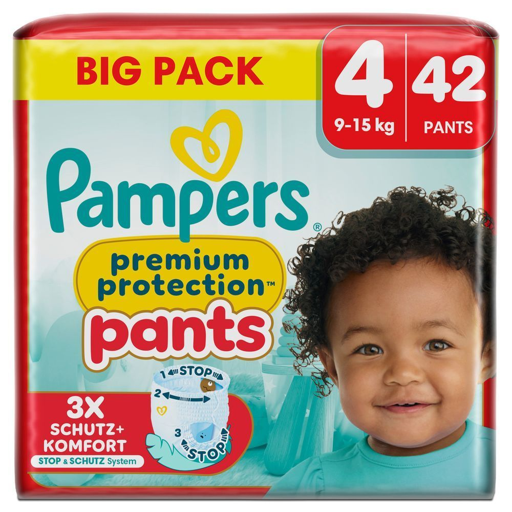 Bild: Pampers Premium Protection Pants Größe 4, 9kg-15kg, Big Pack 