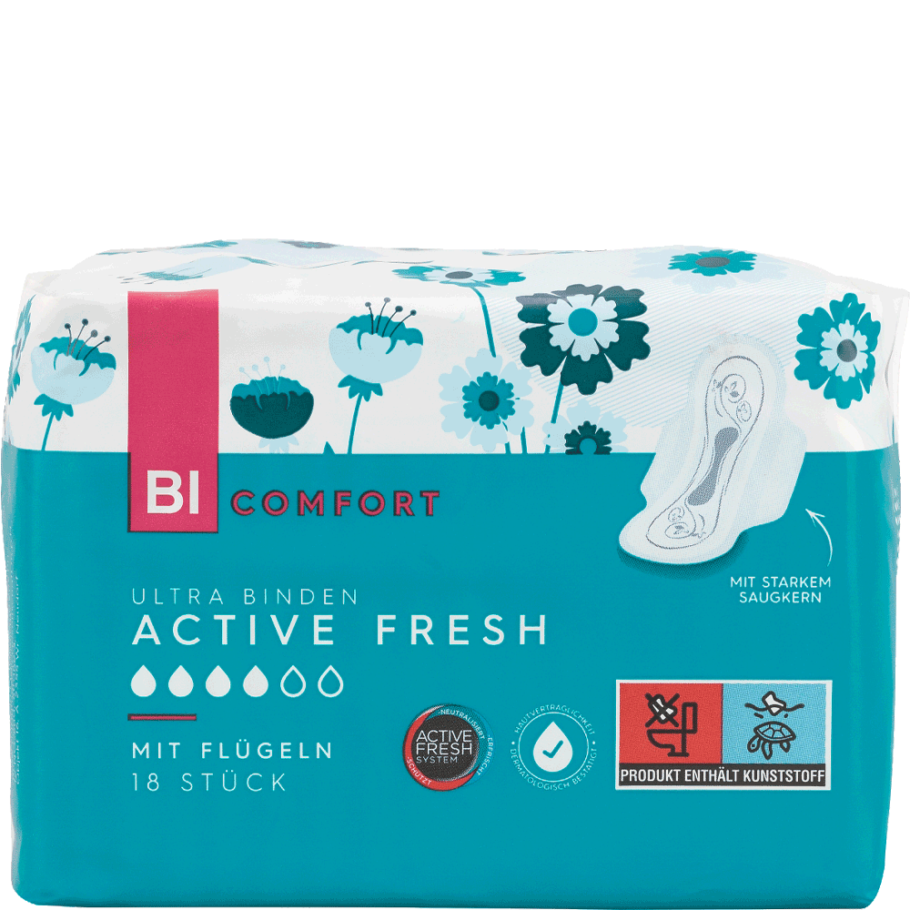 Bild: BI COMFORT Ultra Binden Active Fresh mit Flügeln