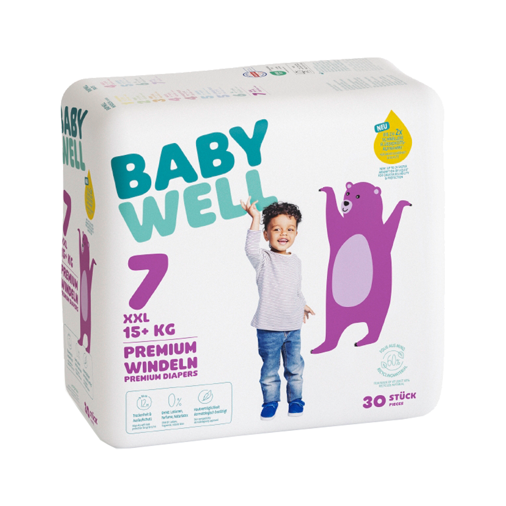 Bild: BABYWELL Premium Windeln Größe 7, 15+ kg