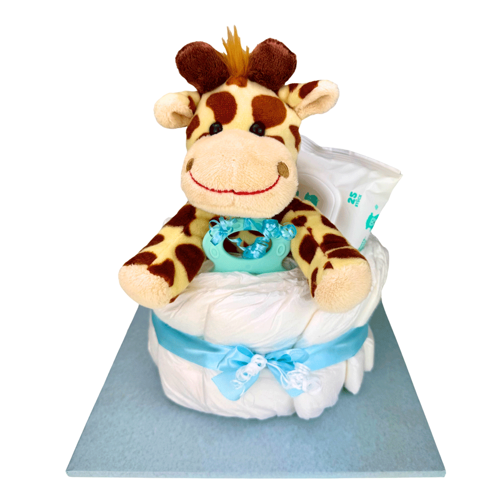 Bild: BABYWELL Windeltorte Giraffe Blau 