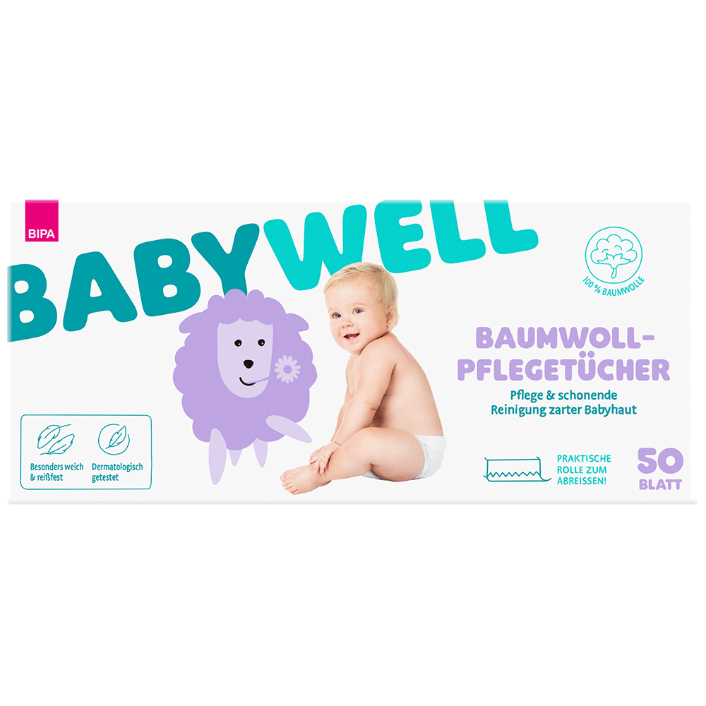 Bild: BABYWELL Baumwoll Pflegetücher Box