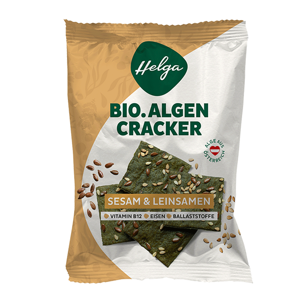 Bild: Helga Bio Algen Cracker Sesam und Leinsamen 