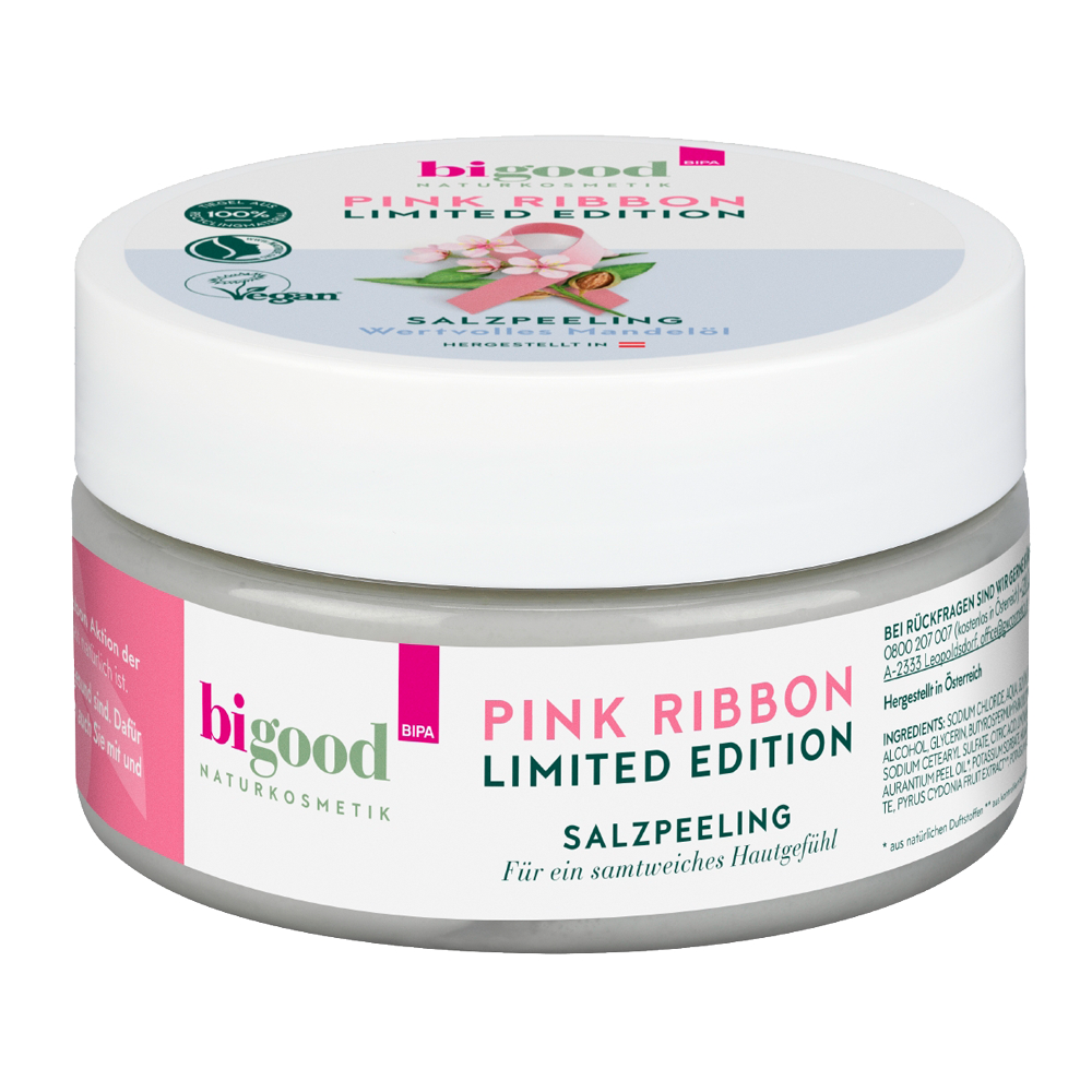 Bild: bi good Salzpeeling Pink Ribbon Edition