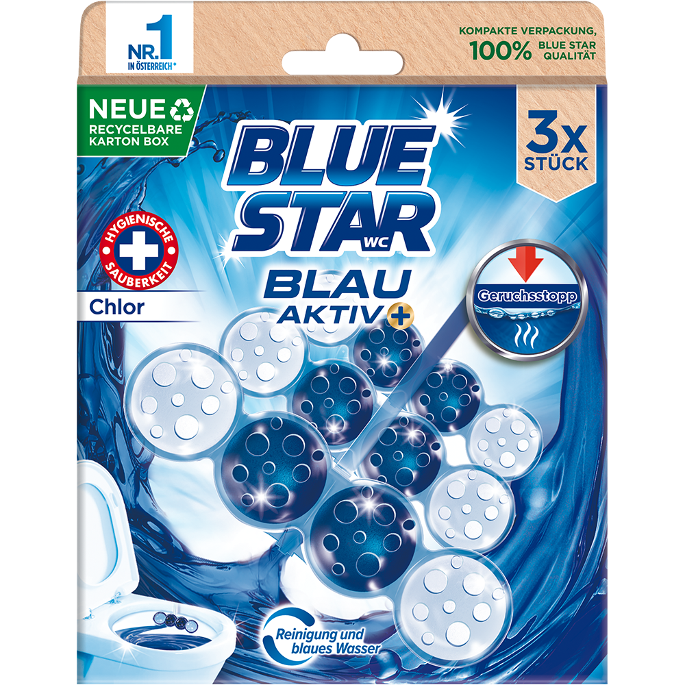 Bild: Blue Star Blau Aktiv WC-Steine Chlor 