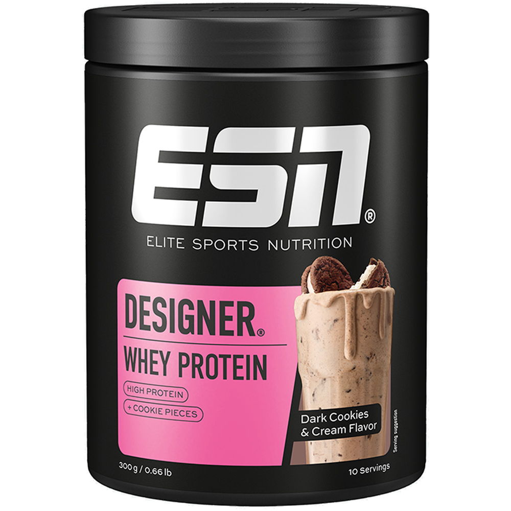 Bild: ESN Designer Whey Protein Dark Cookies and Cream Flavor 