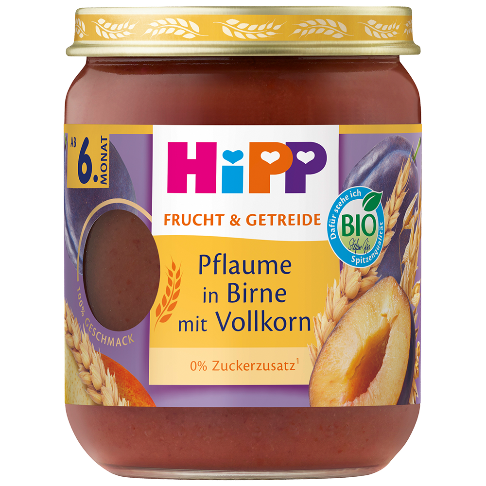 Bild: HiPP Pflaume in Birne mit Vollkorn 