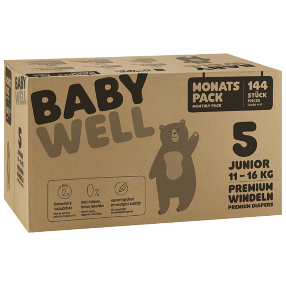Bild: BABYWELL Premium Windeln Monatspack Gr.5, 11-16kg 
