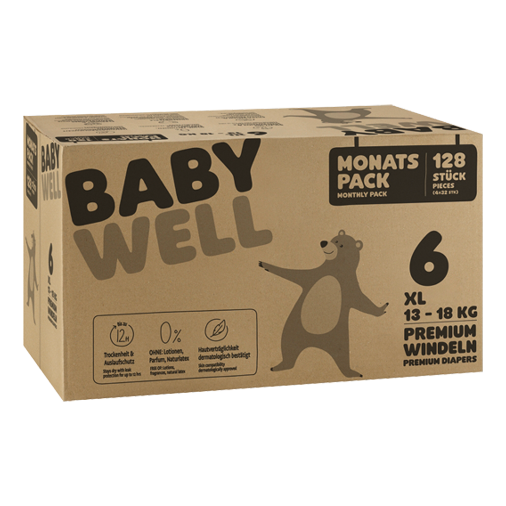 Bild: BABYWELL Premium Windeln Monatspack Gr.6, 13-18kg 