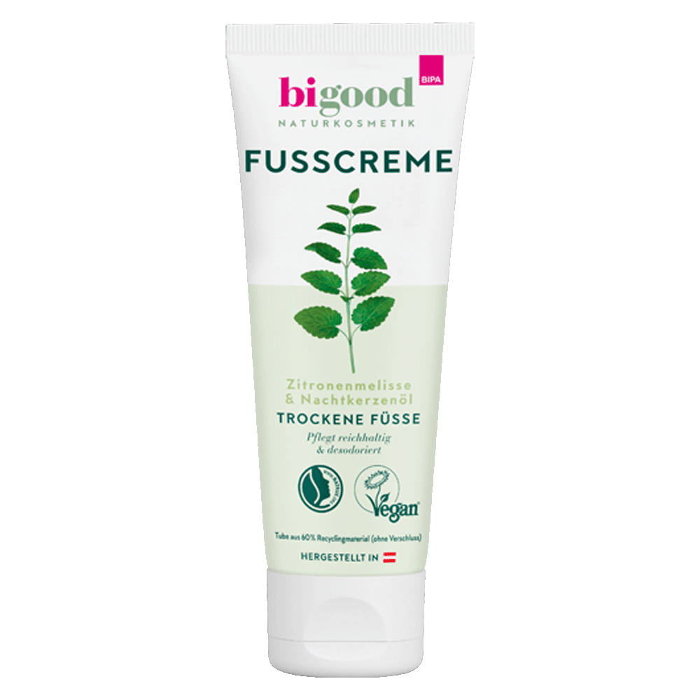 Bild: bi good Fußcreme Zitronenmelisse & Nachtkerzenöl 