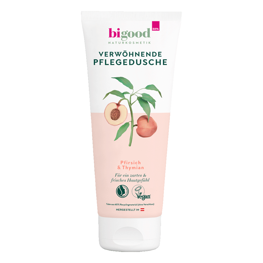 Bild: bi good Verwöhnende Pflegedusche Pfirsich & Thymian 
