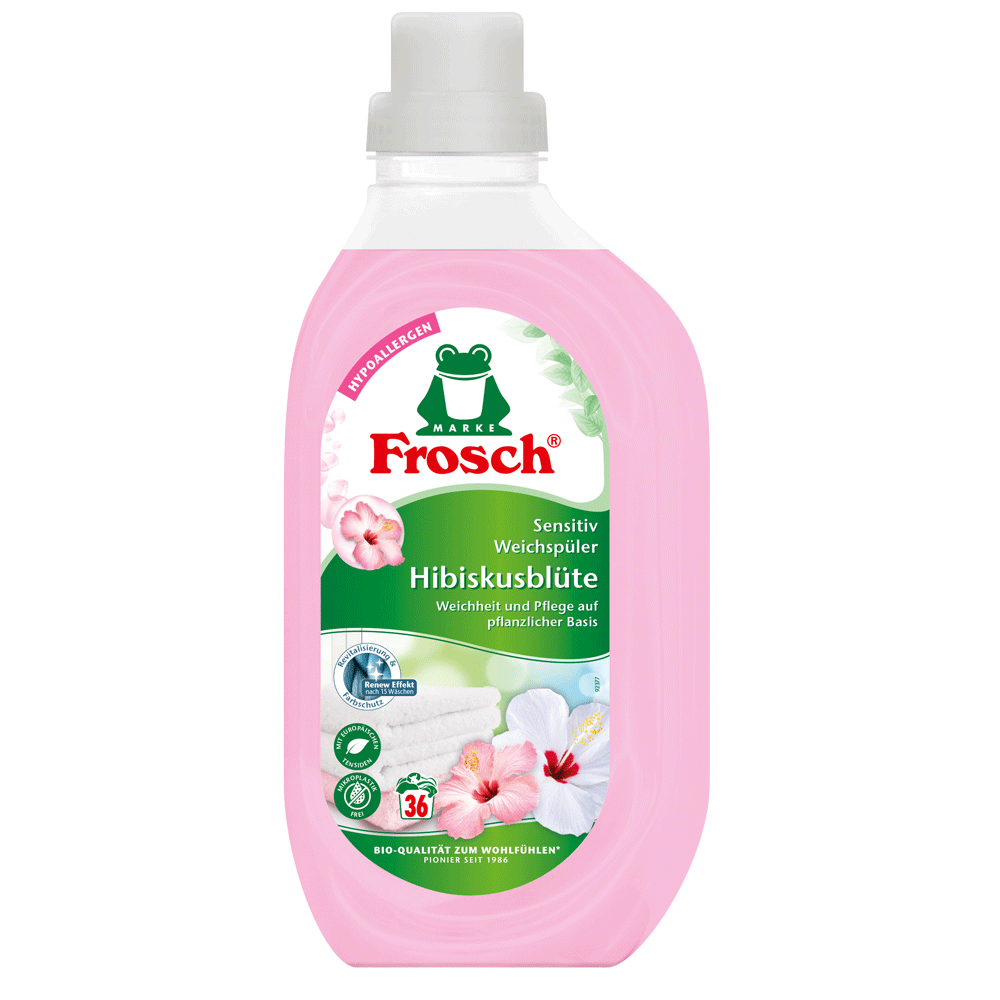 Bild: Frosch Senistiv Weichspüler Hibiskusblüte 