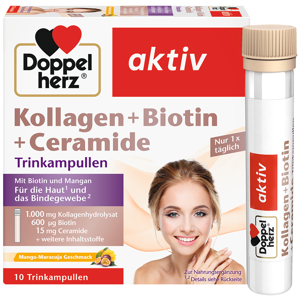 Bild: DOPPELHERZ Kollagen + Biotin + Ceramide Trinkampullen 