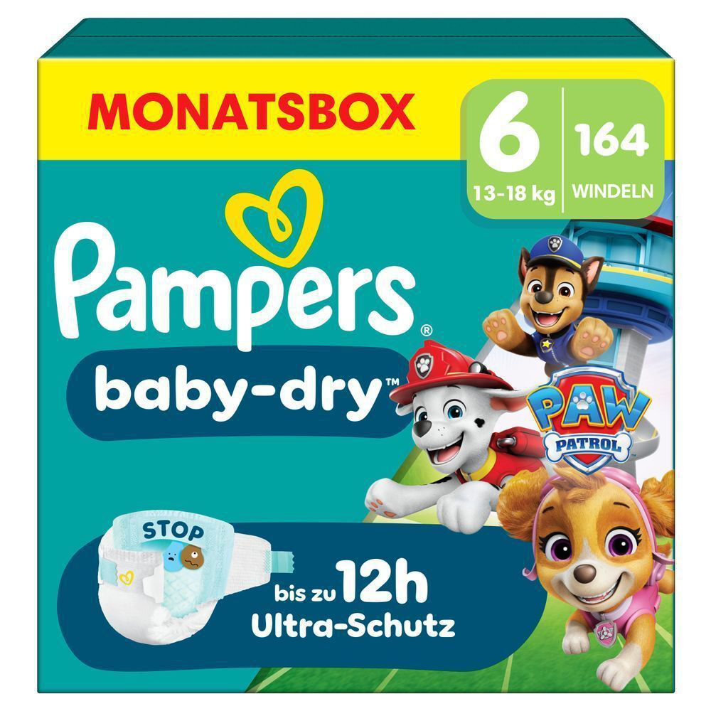 Bild: Pampers Baby-Dry Paw Patrol Edition Größe 6, 13kg-18kg, Monatsbox