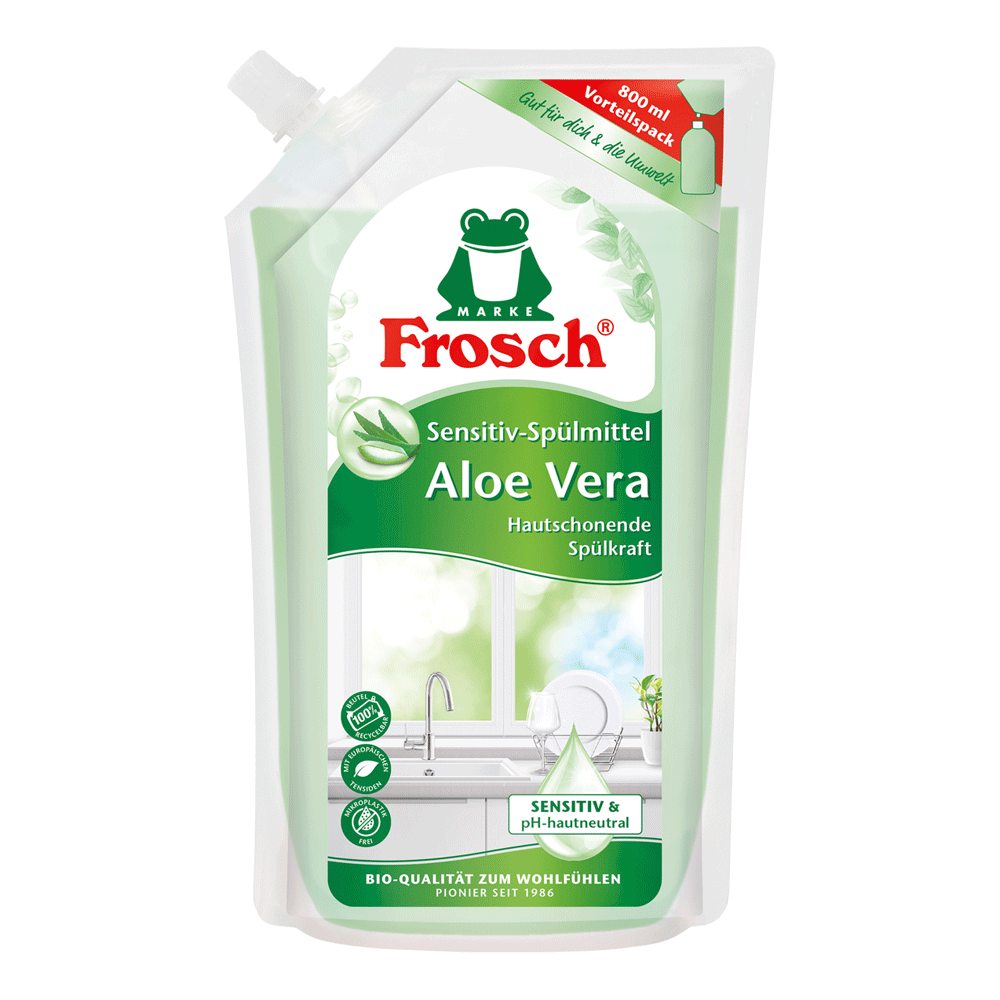 Bild: Frosch Sensitiv Spülmittel Aloe Vera Nachfüllpackung