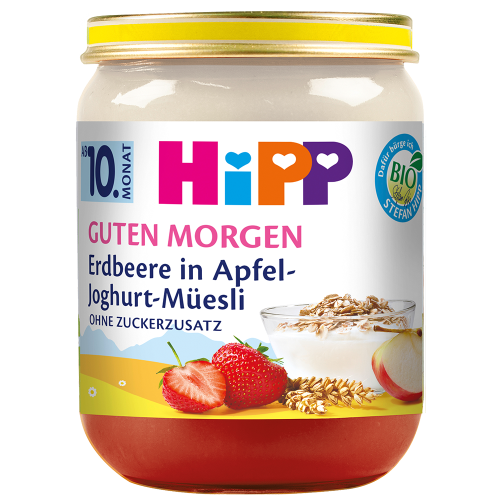 Bild: HiPP Guten Morgen Erdbeere in Apfel Joghurt Müesli