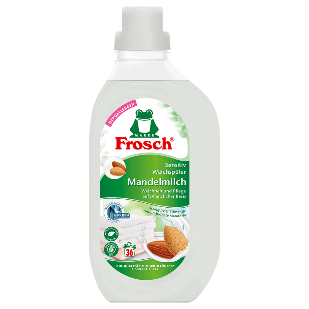 Bild: Frosch Weichspüler Sensitive Mandelmilch 