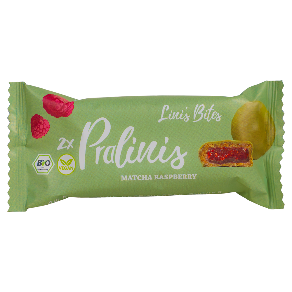 Bild: Linis Bites Pralinis Matcha Raspberry