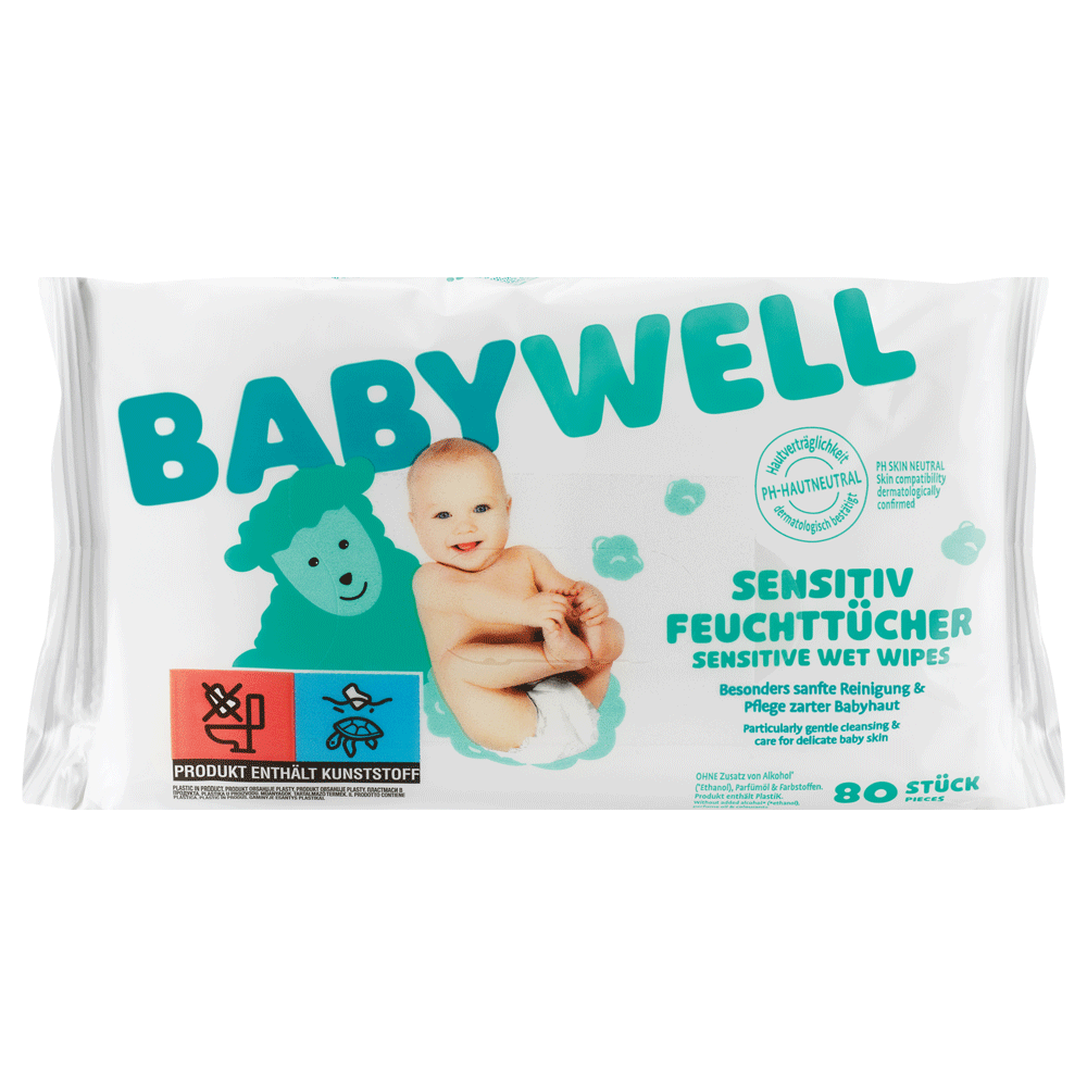 Bild: BABYWELL Sensitiv Feuchttücher
