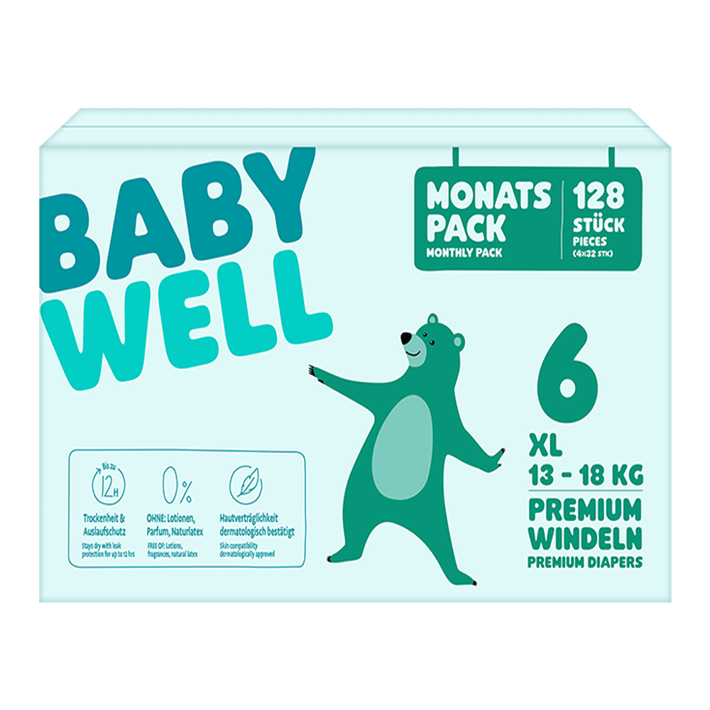Bild: BABYWELL Premium Windeln Monatspack Gr.6, 13-18kg