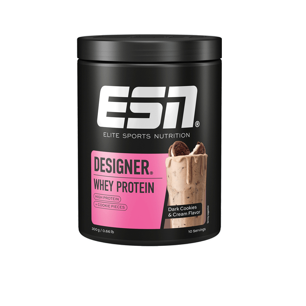 Bild: ESN Designer Whey Protein Dark Cookies and Cream Flavor